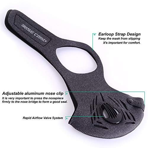 image for BASE CAMP Dust Pollution Mask Activated Carbon Dustproof Mask with Adj