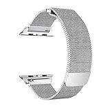 SICCIDEN Compatible with Apple Watch Band 38mm 40mm, Milanese Mesh Loop with Magnetic Clasp Stainless Steel Replacement Band Compatible with Apple Watch Series 4 Series 3 Series 2 Series 1, Silver