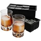 CHICHIC 2 Pack 8 Cavity 2 Inch Large Silicone Ice Cube Trays, Giant Ice Cube Molds, Flexible Ice Cube Maker, Ice Tray Mold, FDA Certified BPA Free, for Chilling Bourbon Whiskey, Cocktail, and More