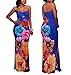 LightlyKiss Women's Sexy Wrap Chest Floral Print Summer Casual Bodycon Off Shoulder Stretch Party Long Maxi Dress