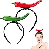 Toddmomy Chili Pepper Headband 2Pcs Funny Vegetable Hairband for Halloween Party Festival Dress-up Accessories