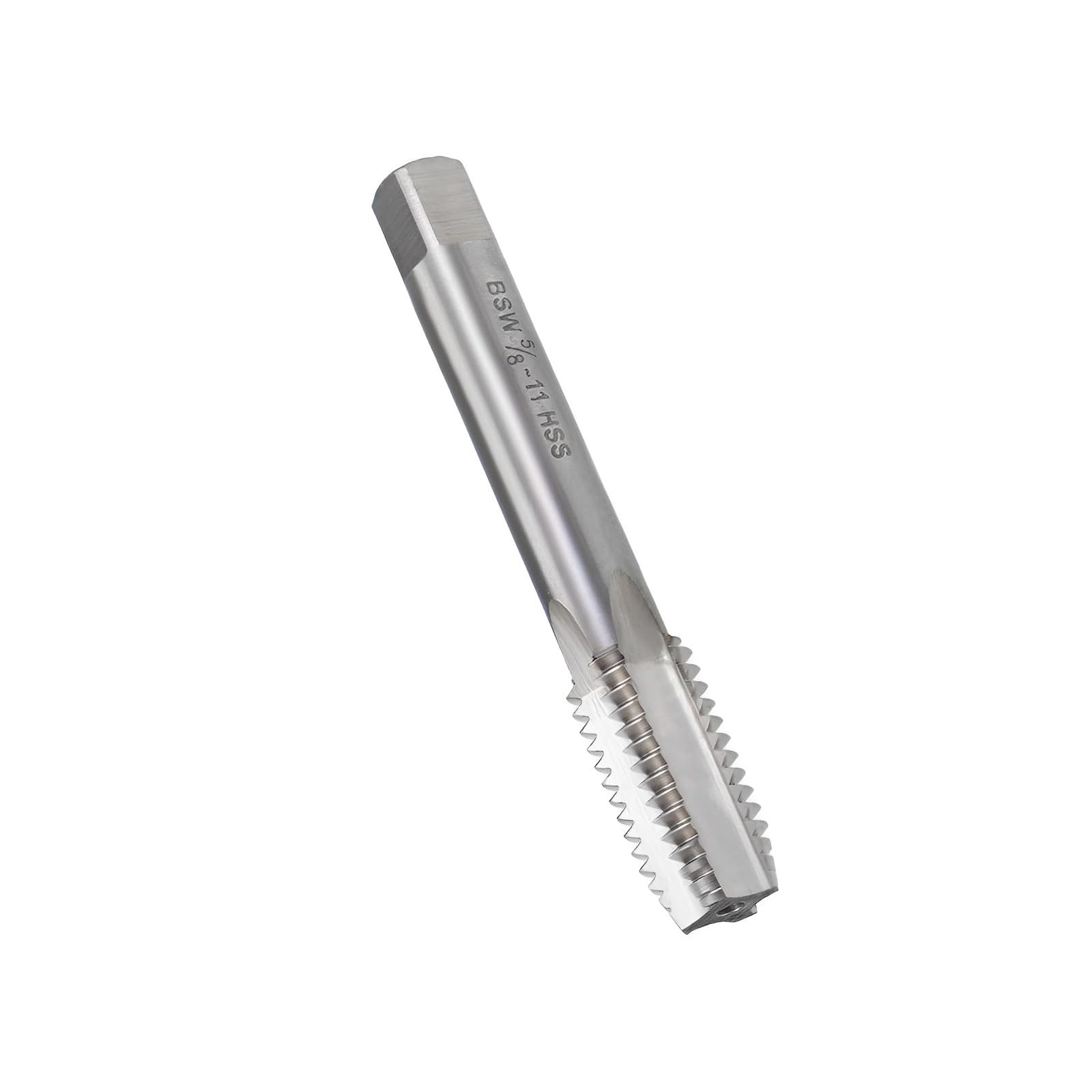 Boxonly Machine Tap BSW 5/8-11 Thread, for Drilling, Processing Through Holes or Shallow Holes, H2 High Speed Steel Screw Thread Taps Threading Tapping Tool Machinist Repair DIY Tool, 1pcs