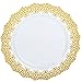40 Piece Gold Disposable Plastic Plates, Hard and Reusable, Real China Look - Party Package Set - Includes 10