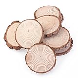 OULII Wood Slices Tree Log Discs Rustic Wedding Christmas Ornaments, 7-9CM, 10pcs