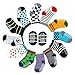 ShoppeWatch 12 Pairs Baby Toddler Socks with Grips Anti-Slip Non-Skid Bottoms For Kids Infant Babies Boys 2T and 3T Walkers BBSK41B