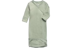 O2 BABY 100% Organic Cotton Kimono Gown with Mittens & Fold-Over Pouch