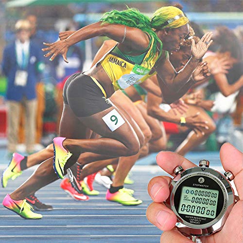 Rolilink Stopwatch Metal Stop Watch Timer 30 Lap Memory Coach Sports Timer for Competitions, Games - Thumbnail 6