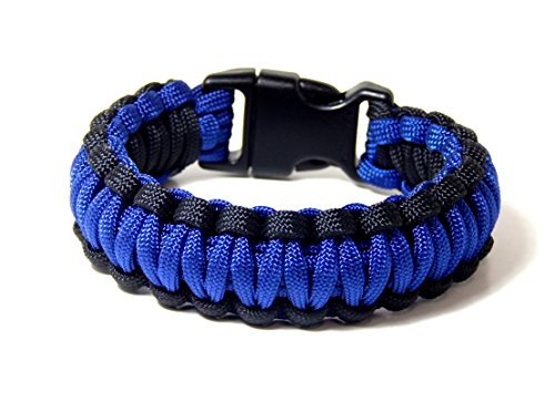 Paracord Survival Bracelet Black Thin Blue Line Police …