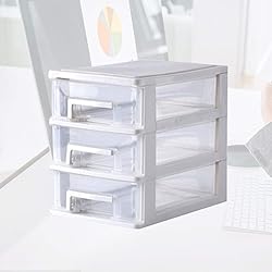 STOBOK Mini Fridge Storage Drawer, 3 Layers Plastic
