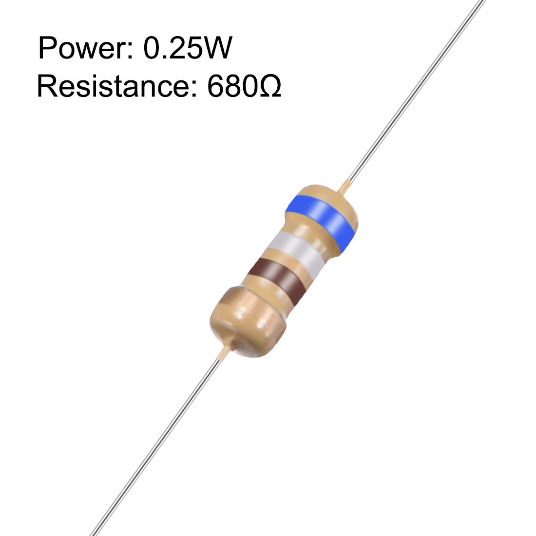 1/4W 100 pieces 680-OHM 1% Metal Film Resistor Resistance 680R 0,25W