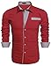 COOFANDY Men's Fashion Print Dress Shirt Casual Cotton Button Down Shirts (M, RED1)