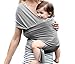 X-CHENG Baby wrap - Comfortable Cotton Baby Wrap Carrier Designed for Newborns to 35lbs - Natural Cotton Nursing Baby Sling - Best Baby Shower Gift (Grey)（Comes with a manual）