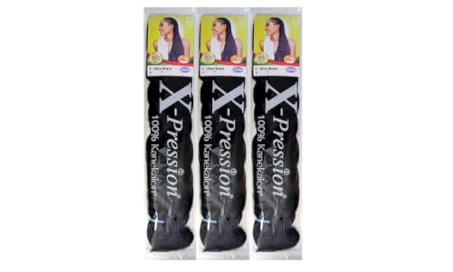 X-pression Ultra Braid Artificial Hair Extension #1 Black Approx. 210cm (3 PCS OFFER) — image 1