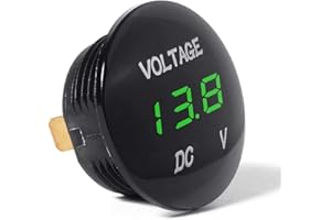Voltmeter Bike 12v / 24v Car Voltmeter Round Embedded DC Ultra Mini Car Voltmeter Motorcycle Voltmeter Digital Display Waterp