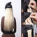 Benehair Clip in Hair Extensions 8PCS 24inch Long Wavy Synthetic Hairpieces Ash Blonde Hair Extensions Double Weft Hairpieces for Women Full Head Cosplay Party Wedding Hairpiece