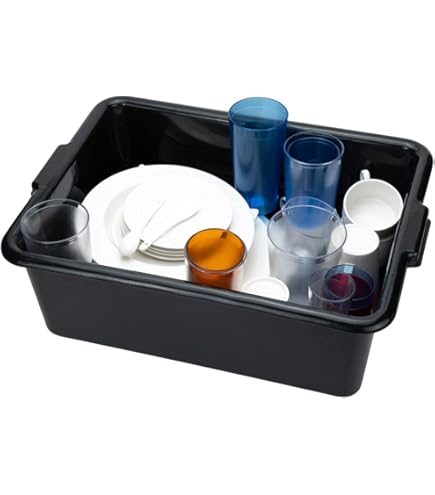 Ggbin Plastic Dish Tubs 3-Pack - 13L Grey Commercial Bus Boxes & Utility Containers