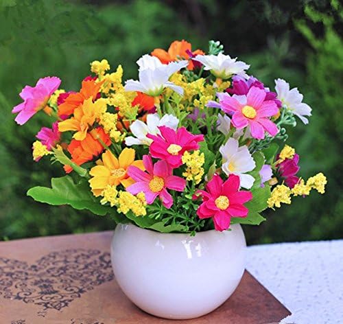 Mini Artificial Flowers Ball with Ceramic Pots Topiary Plant Flower Plant for Home Wedding Decor (Ball pot 28 heads flowers, Mixed color)
