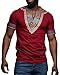 Mens African Shirts Printed Dashiki V Neck Tees Short Sleeve Ethnic Summer Tops Workout Tribal T Shirts