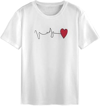 white tshirt with red heart