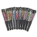 YOKIND 10 Pack Vintage Spanish Floral Folding Hand Fan Sequin Fabric Folding Handheld Hand Fan, Random Color