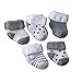Evelin LEE Kids Unisex Baby Toddler Soft Socks 5 Pairs Crew Walkers Newborn Gift (0-4 months, Style 3-Gray-5PCS)