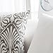 HWY 50 Grey Gray Decorative Pillow Cover 18x18 Inch (1 Piece), Embroidered Cotton Farmhouse Cushion Cover Pillow Case for Sofa Couch Living Room Bed, Minimalist Floral