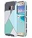ULAK S7 Case, Galaxy S7 Case, Hybrid Case for Samsung Galaxy S7 2016 Release 2-Piece Dual Layer Style Hard Cover (Mint Geometric Marble) Will not Fit S7 Edge