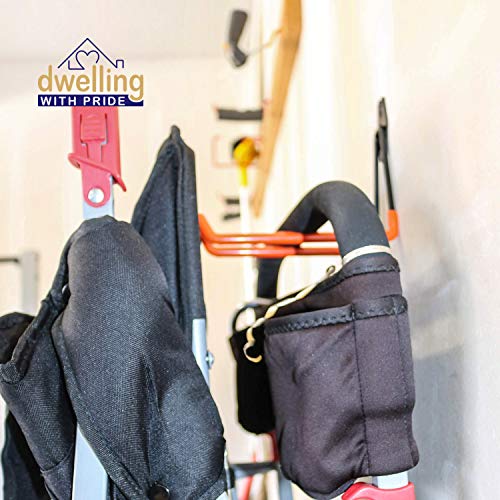 Heavy Duty Wall Hooks, 8-Pack Steel Garage Hooks for Garage Storage - Wall Mount Hanging Hooks Tool Organizer Holds 40 Lbs Each - Rust Resistant Double Hooks for Garden and Garage Tools Organization