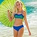 Bandeau Bikini Set, Aussie Green Top, Royal Blue Bottom, Girl's Medium