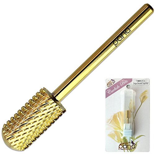 Pana Brand Professional GOLD C (COARSE)Smooth Round Top Large Dome Top Barrel Carbide Bit 3/32" Shank Size