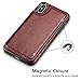 Hoofur Slim Fit Premium Leather Compatible with iPhone Xs Wallet Case Card Slots Shockproof Folio Flip Protective Shell Compatible with iPhone X/Xs (5.8 inch) (Brown)