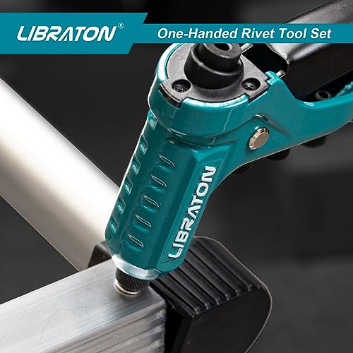 LIBRATON Professional Rivet Pliers, Manual Rivet Pliers, Blind Rivet Pliers, Pop Rivet Gun with 4 Types of HSS Drills and 200 Pieces Rivets 2.4mm 3.2mm 4.8mm