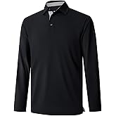 Mens Golf Shirt Short and Long Sleeve Moisture Wicking Dry Fit Performance Solid Casual Pique Golf Polo Shirts for Men
