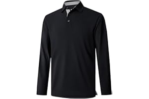 M MAELREG Mens Golf Shirt Short and Long Sleeve Moisture Wicking Dry Fit Performance Solid Casual Pique Golf Polo Shirts for Men