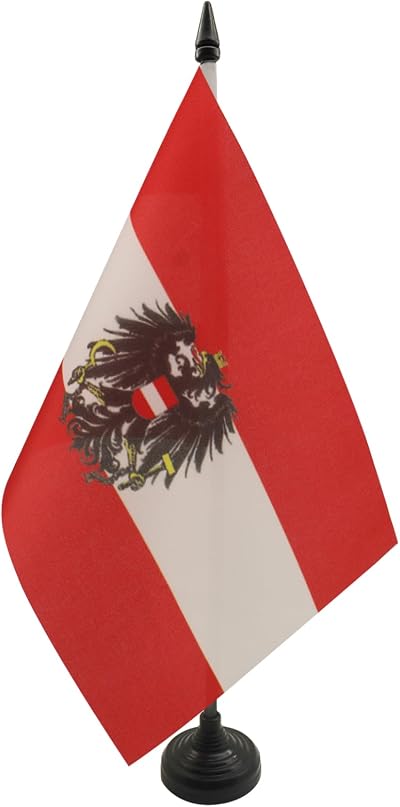 AZ FLAG Austria Table Flag 5x8 in Eagle Coat of Arms Desk Flag