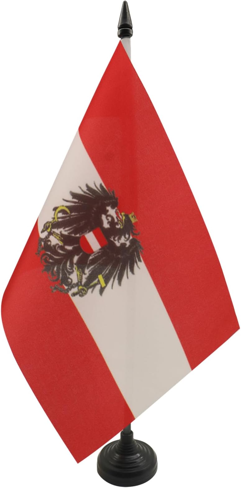 AZ FLAG Austria Table Flag 5x8 in Eagle Coat of Arms Desk Flag