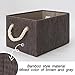 StorageWorks Storage Bin with Lid, Foldable Basket Organizer With Strong Cotton Rope Handle By, Taupe, Bamboo Style, Jumbo 17.1