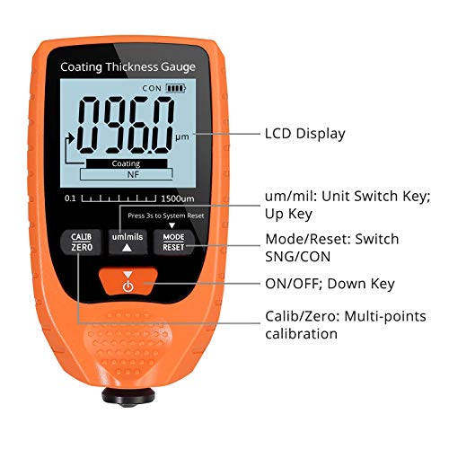 Misuratore Di Spessore Vernice Auto - Spessimetro Digitale 0-1500um | Per Carrozzieri E Appassionati - Foto 8