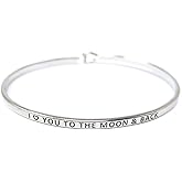 by you Inspirational Positive Message Engraved Thin Cuff Bangle Hook Bracelet