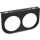 52mm Gauge Holder,2 Hole Gauge Panel Gauge 2‑1/16 Inch 52MM Universal Metal Car Meter Mount Instrument Panel(Black)