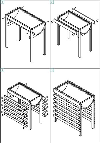 dobar Dekoratives Hochbeet aus Holz (Kiefer, braun) für Garten: Tischbeet Bausatz für Gemüse, Kräuter, Blumen, Beet Pflanzbeet für Terrasse, Balkon – Bild 6