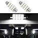 Partsam White Car LED Lamps 42mm festoon 12SMD Interior Dome Map Lights Bulbs 12V 561 562 578, Pack of 2pcs