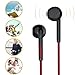TOBETB Wired Sports Earbuds In Ear Headphones for iPhone Android Laptop Black & Red