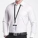 KUUQA Heavy Duty Name Badge Card Holder with Lanyard for Office and Exhibition 5 Pack