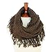 BASICO Women Winter Warm Knit Infinity Scarf Tassels Soft Shawl