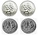 Pair of Real Double Sided Quarters 1 Two Headed and 1 Two Tailed Coin - 1 x Double Headed Quarter + 1 x Double Tailed Quarter