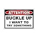 Buckle Up I Want to Try Something Stunt Decal Sticker