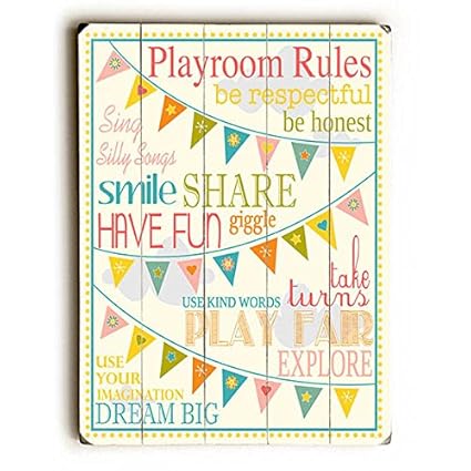 Amazon Com Playroom Rules By Artist Finny And Zook 9 X12 Solid