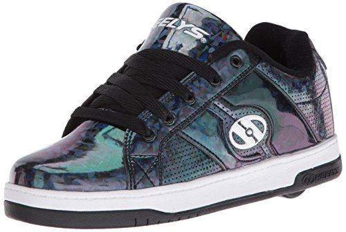 Heelys Girl's Split (Little Kid/Big Kid/Adult) Black/Hologram Sneaker 4 Big Kid, 5 Women's M