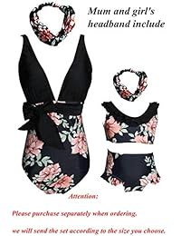 Traje de baño familiar con volantes para damaes y niños, 2 unidades